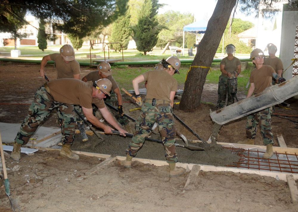 NMCB 74 Seabees Execute Concrete Pour at Camp Mitchell