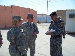 “Lifeline” Battalion leaders discuss logistics with Iraqi partner at Joint Security Station Jihad, Iraq