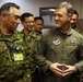 Gen. Ryoichi Oriki, Chief of Staff, Joint Staff, Japan (left) is provided an overview of the Joint Support Force headquarters operations by Lt. Gen. Burton M. Field, Deputy Commander, Joint Support Force
