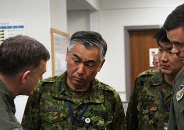 Gen. Ryoichi Oriki, Chief of Staff, Joint Staff Japan, is provided a tour