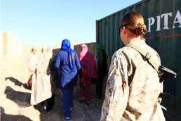 Marjah district governor meets with female elected officials, Marines