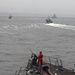Canadian mine sweepers come to formation during a fast attack craft drill.