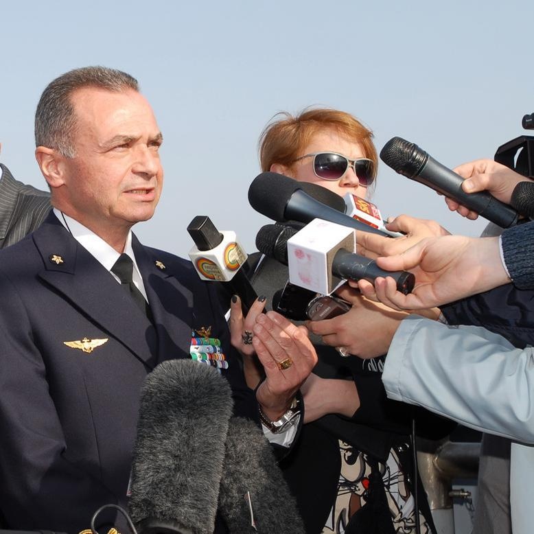 VADM Veri holds Unified Protector Press Conference abooard ITS Etna