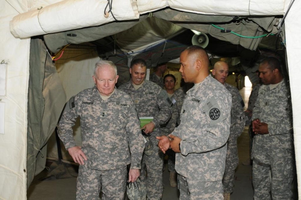 Acting National Guard Director Maj. Gen. Raymond W. Carpenter visits USD-S in Basrah, Iraq