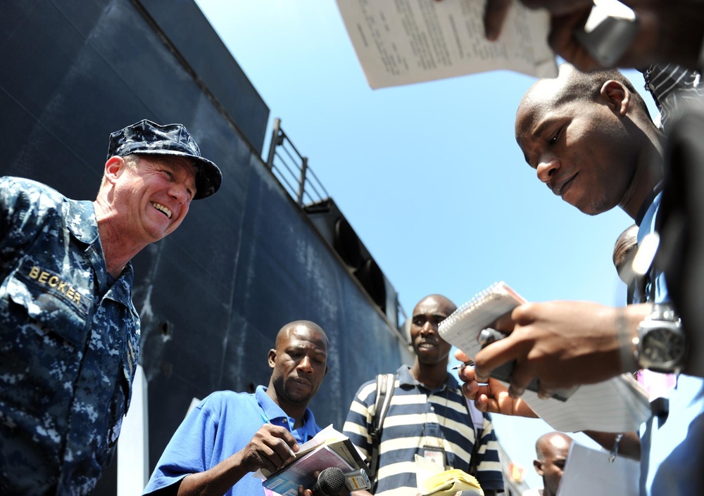 SPS 2011 commander conducts interview in Haiti