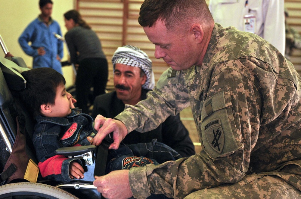 'Wolfhounds,' PRT deliver pediatric wheelchairs to Tikrit Rehabilitation Hospital