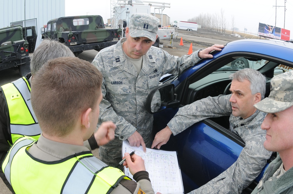 Joint agency Red River flood water evacuation