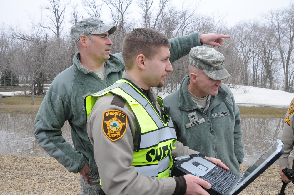 Joint agency Red River flood water evacuation