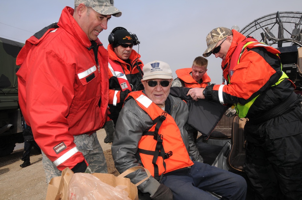 Joint agency Red River flood water evacuation