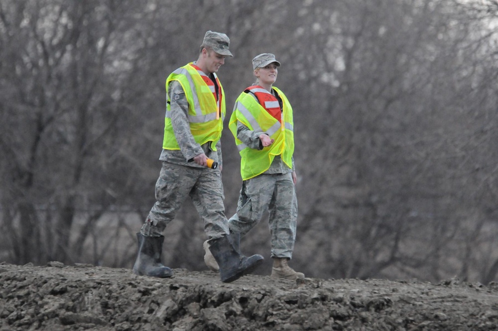 Guard dike patrolling new job for some, old hat for others