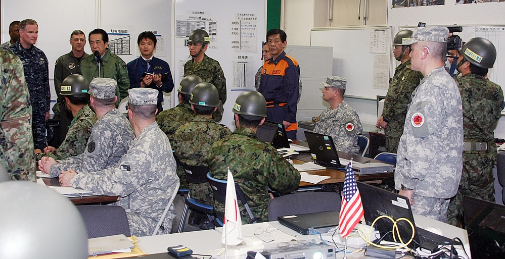 Prime Minister Naoto Kan visits JTF-TH