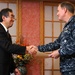 Japan Minister of Foreign Affairs, Takeaki Matsumoto, presents a farewell gift along with words of appreciation to Adm. Patrick M. Walsh