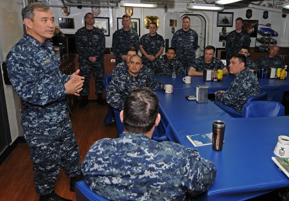 6th Fleet commander visits USS Monterey