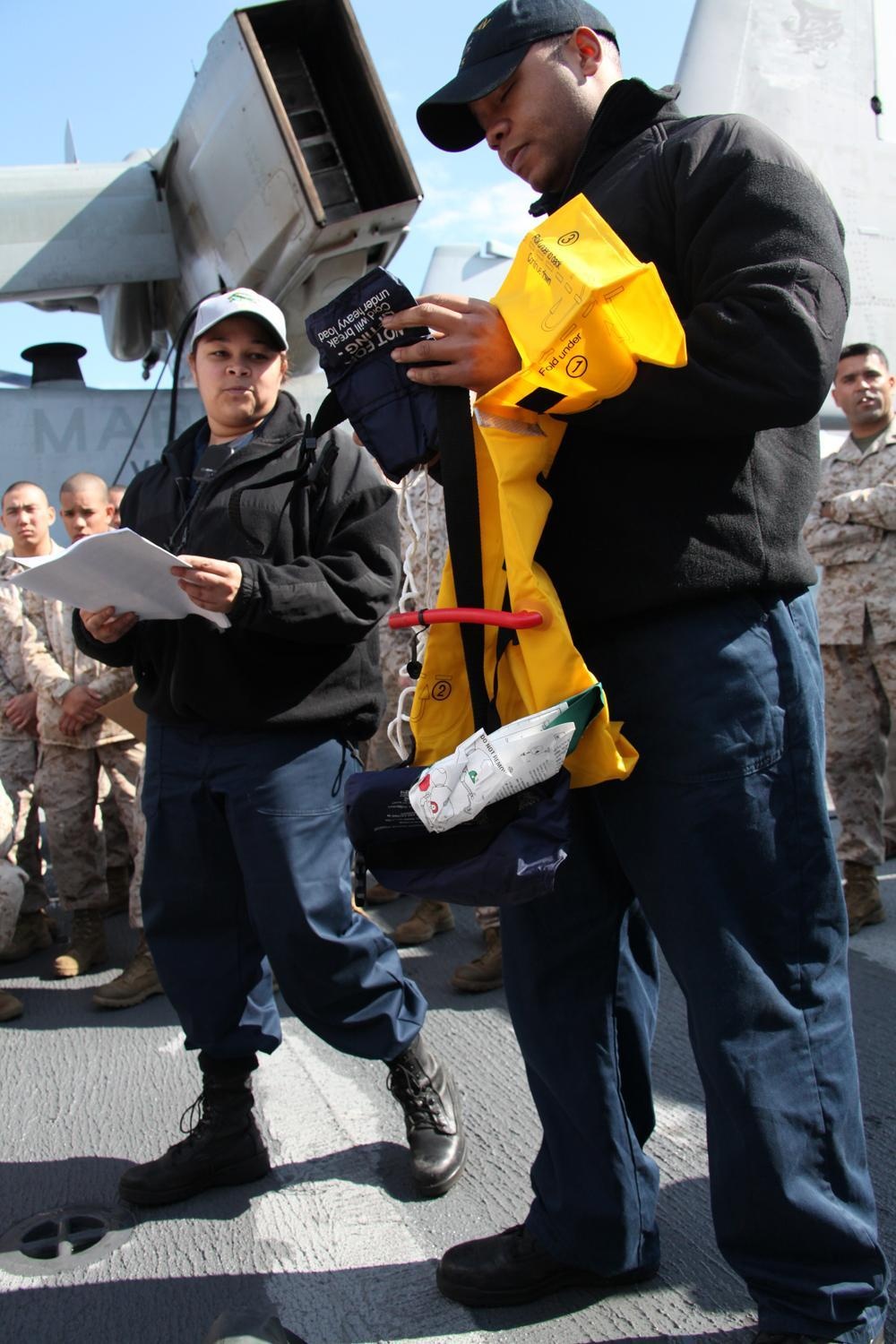 22nd MEU Marines Learn to Abandon Ship