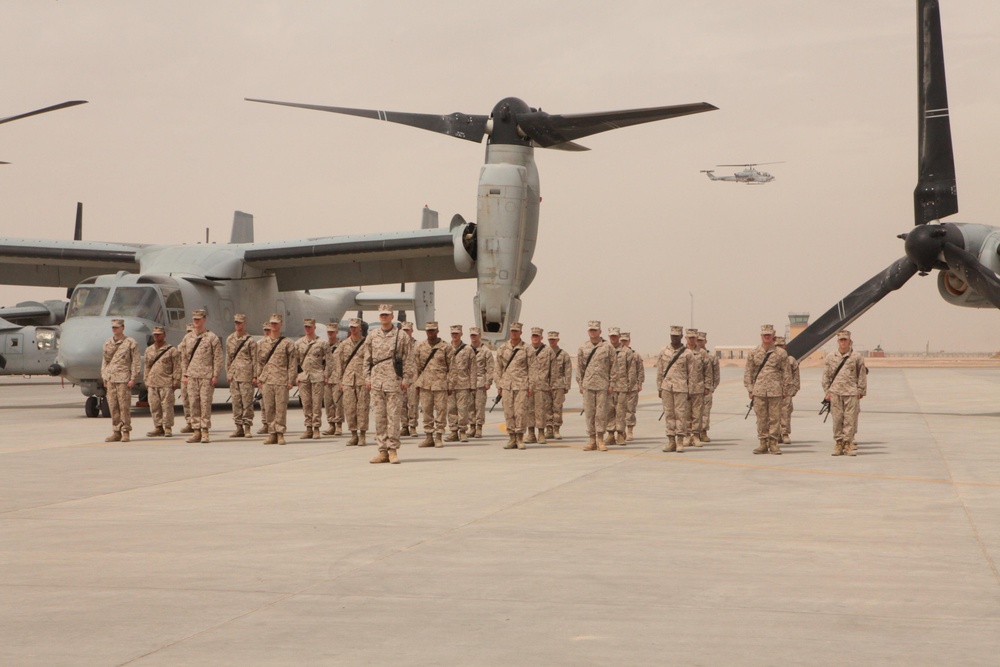 Marine Corps Osprey Squadron Welcomes New Leader in Afghanistan