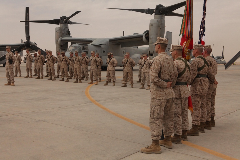 Marine Corps Osprey Squadron Welcomes New Leader in Afghanistan