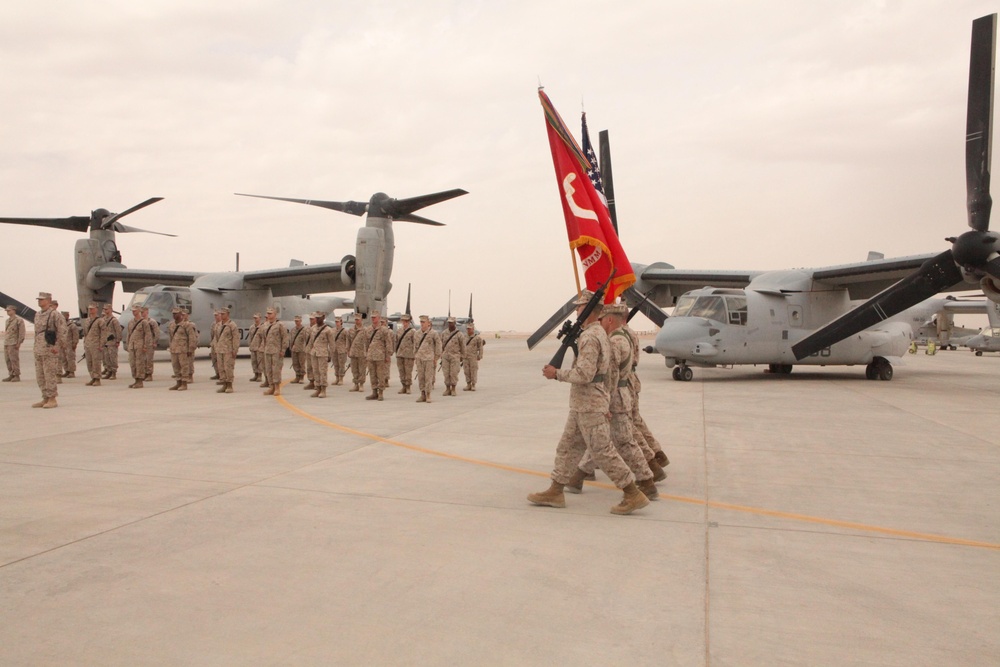 Marine Corps Osprey Squadron Welcomes New Leader in Afghanistan