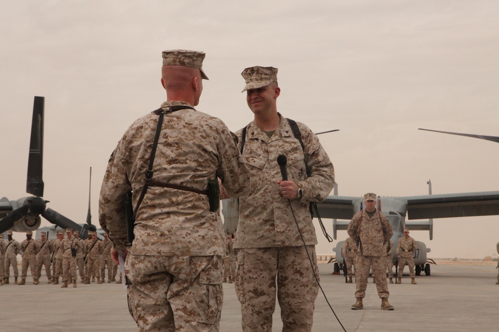 Marine Corps Osprey Squadron Welcomes New Leader in Afghanistan