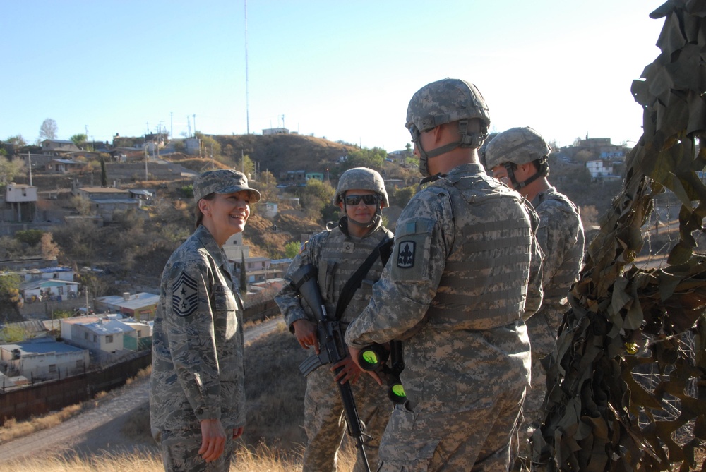 Arizona National Guard welcomes senior enlisted leader for border operations tour