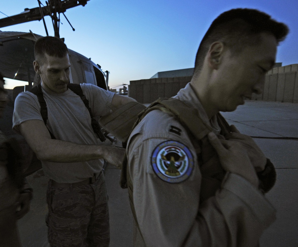 U.S. Huey advisors step back, Iraqis instructors take lead