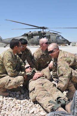 C Battery artillerymen receive help from the skies