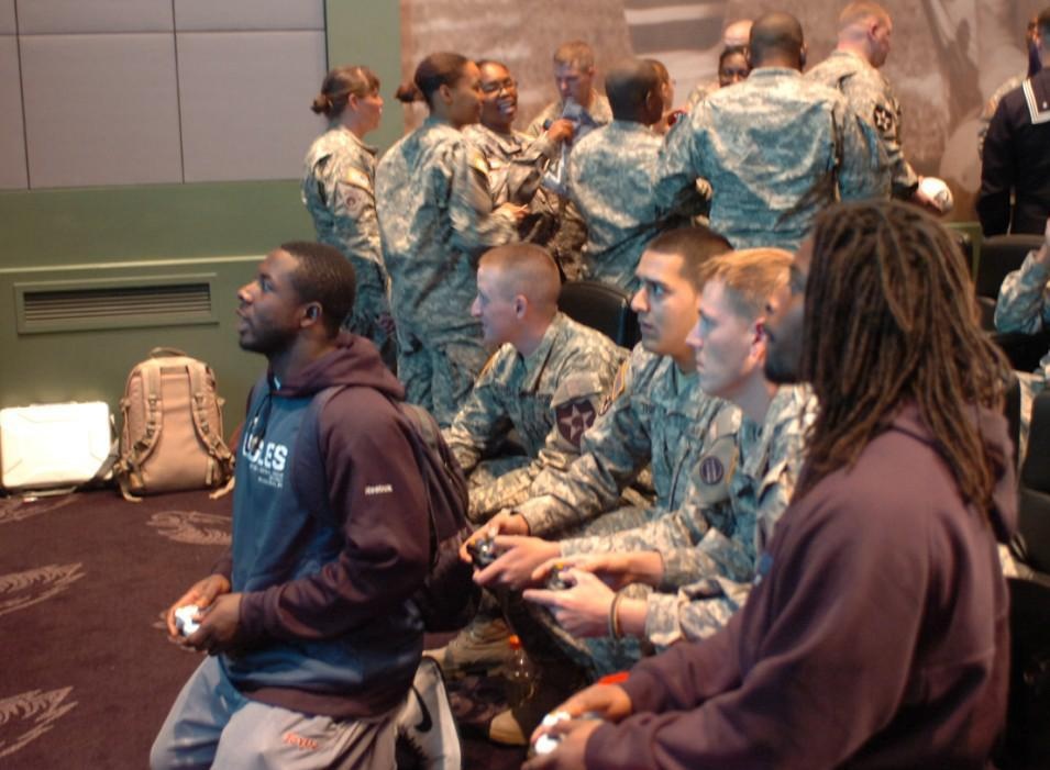 Army Reserve Soldiers Game with NFL Players