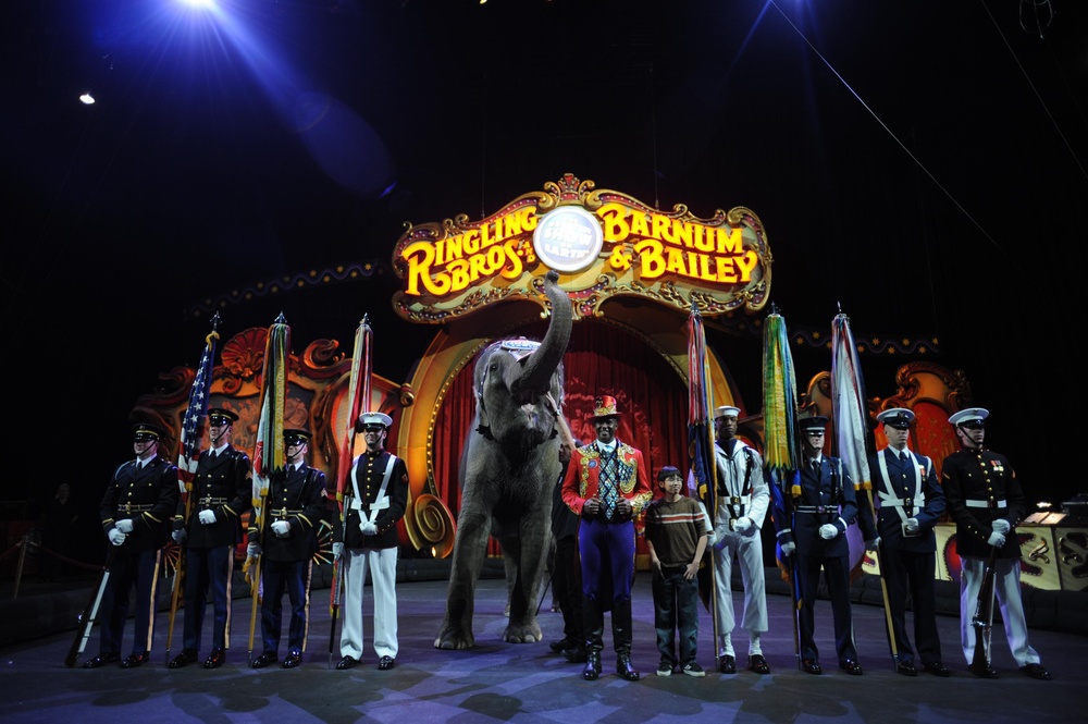 Navy Child of Year Guest Ringmaster at Circus
