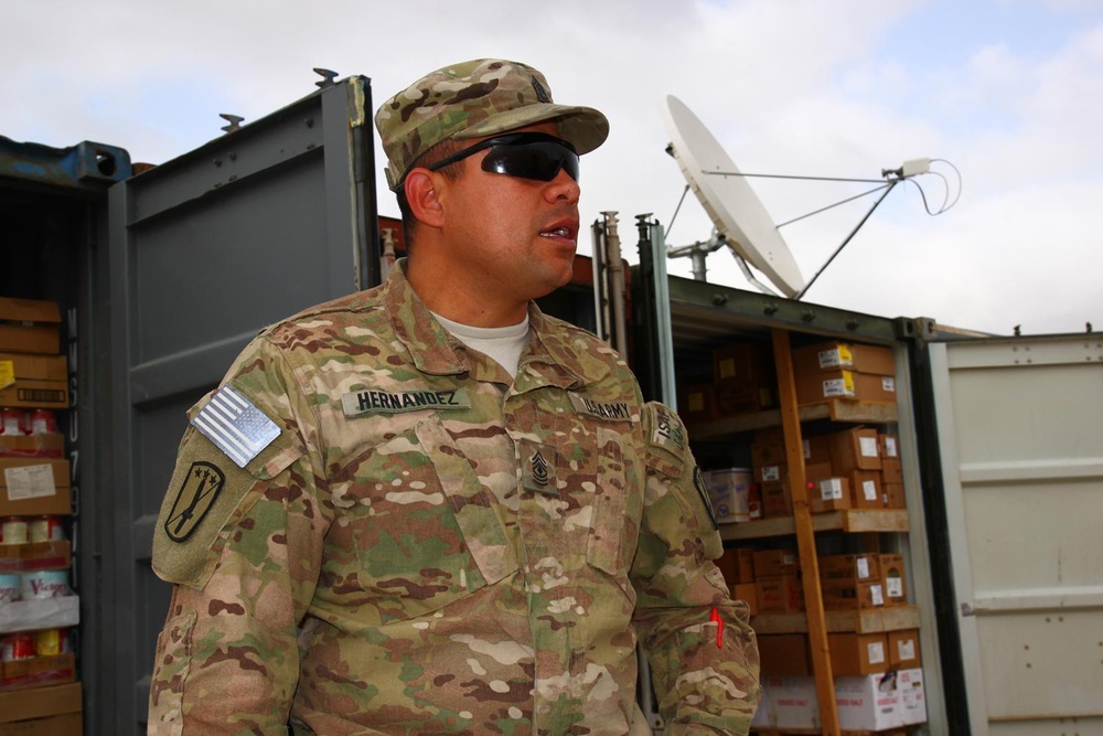 1SGT gives direction during a resupply