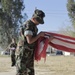 Young Marines retire weathered flag