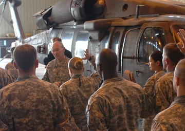 Army Chief of Staff recognizes TF Falcon medevac Soldiers for deploying after short dwell time