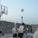 Soldiers shoot hoops in Ghormach