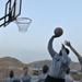 Soldiers shoot hoops in Ghormach