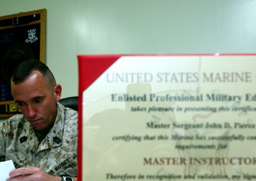Master Instructor Award; Instructors at SNCO Academy achieve highest tier of education