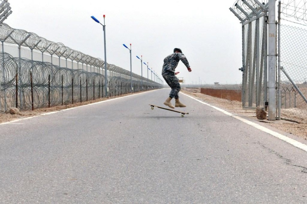 Surfing the Road and the Concrete Waves: Texas Guardsman skating in Basrah, Iraq