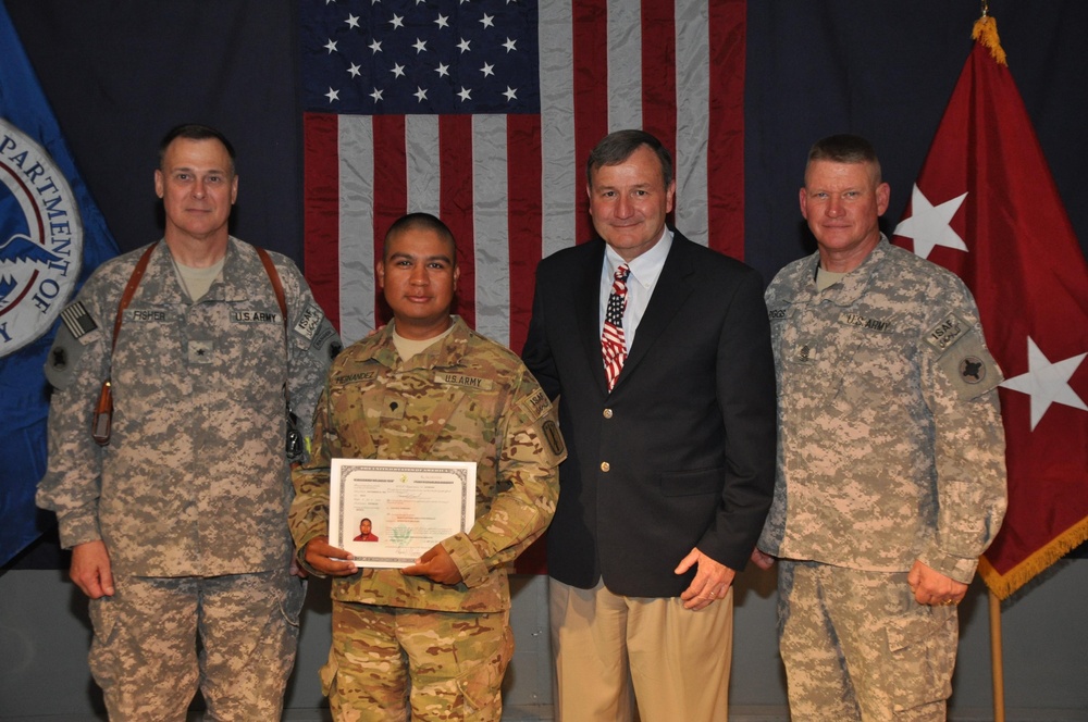 Service members become US citizens at Kandahar Airfield, Afghanistan