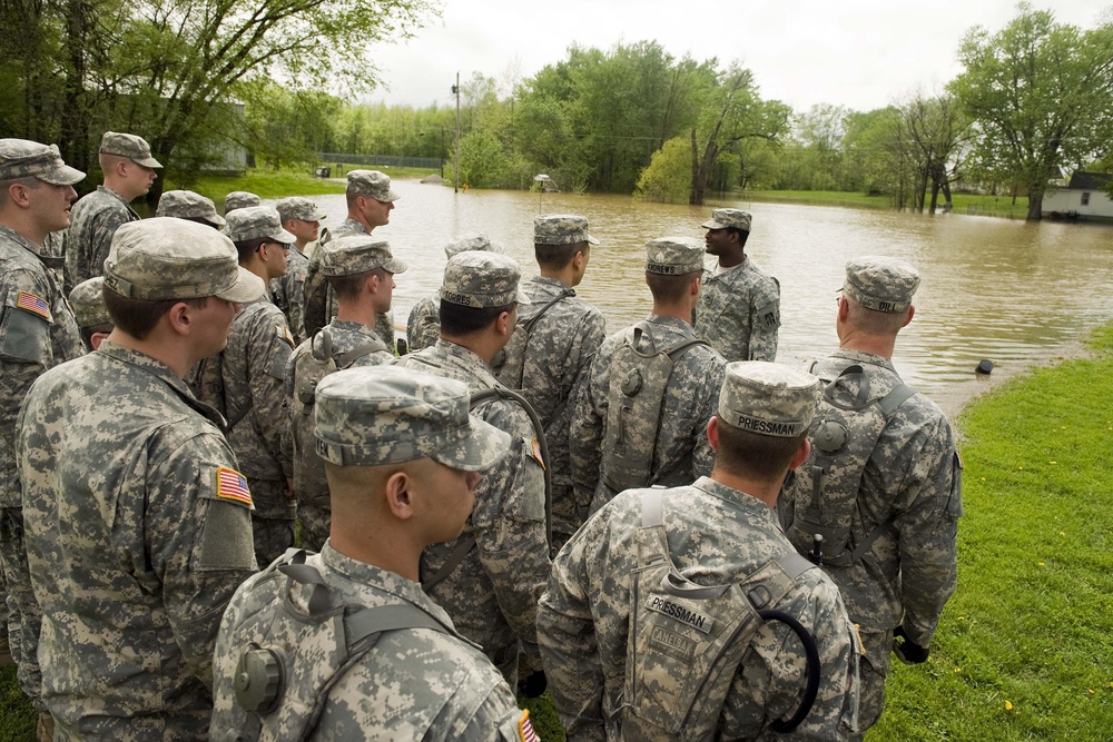 National Guard Sandbags Southern Indiana Rivers