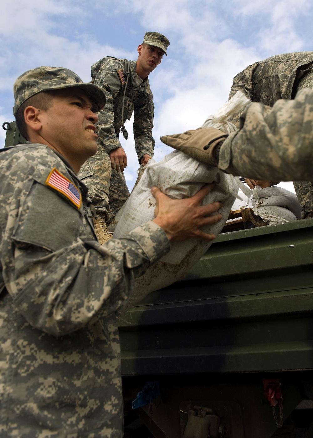 National Guard Sandbags Southern Indiana Rivers