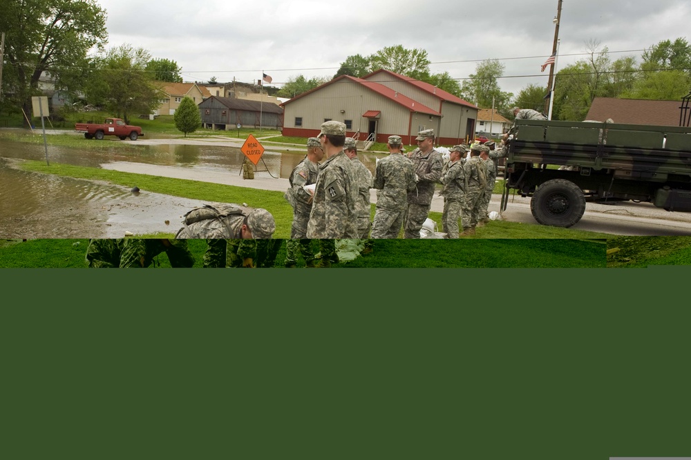 National Guard Sandbags Southern Indiana Rivers
