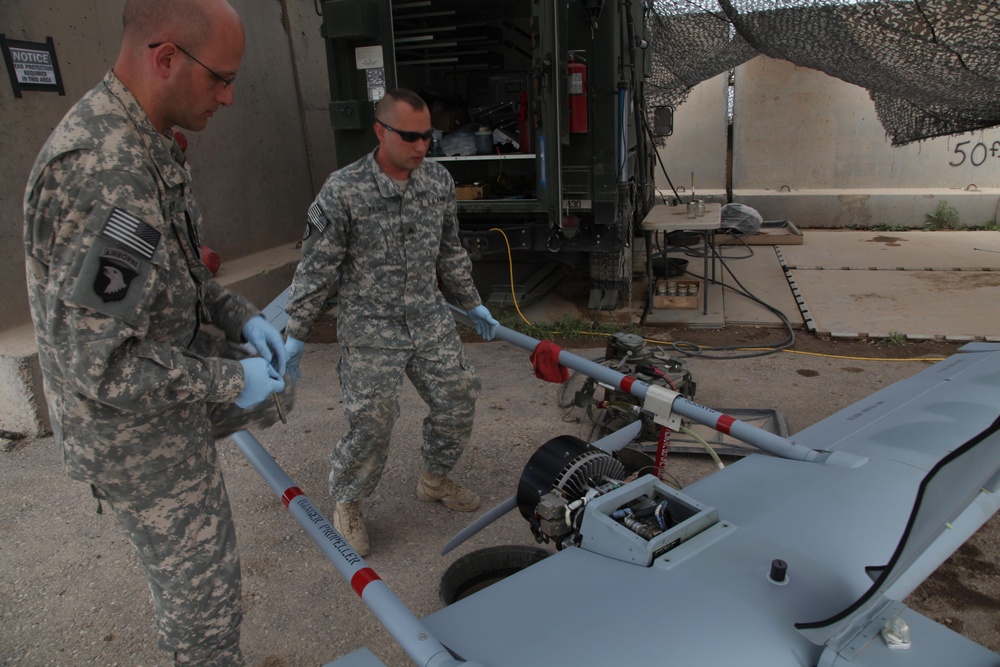 RQ-7B UAV Assembly at COS Warrrior