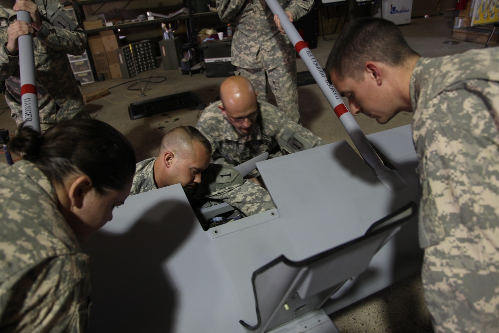 RQ-7B UAV Assembly at COS Warrrior