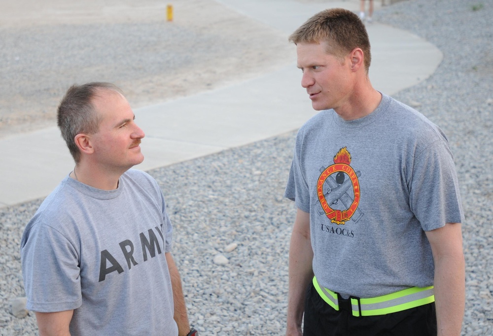 Going bald for UK cancer research at Kandahar Airfield, Afghanistan