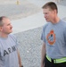 Going bald for UK cancer research at Kandahar Airfield, Afghanistan