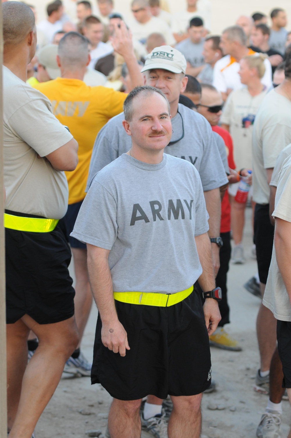 Going bald for UK cancer research at Kandahar Airfield, Afghanistan