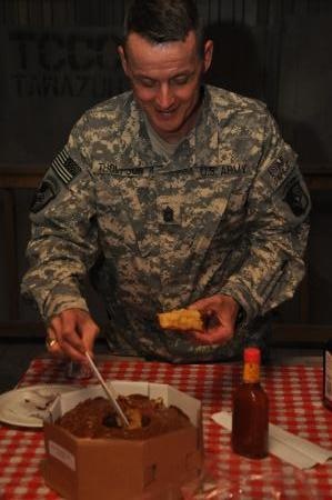 Commander’s conference cookout at Kandahar Airfield