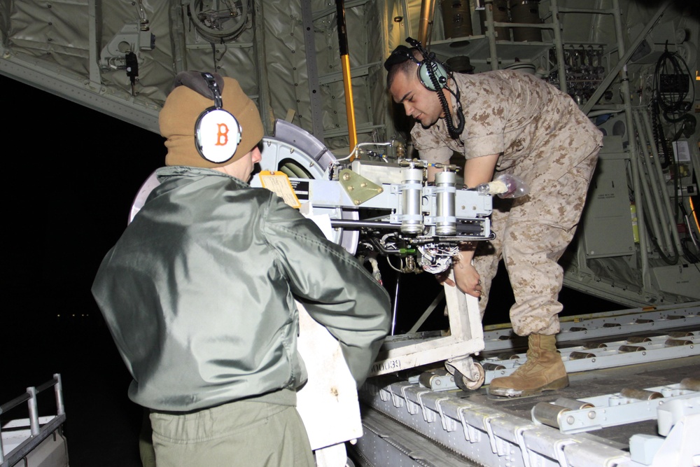 Iwakuni supports VMGR-152 during Operation Tomodachi night, day