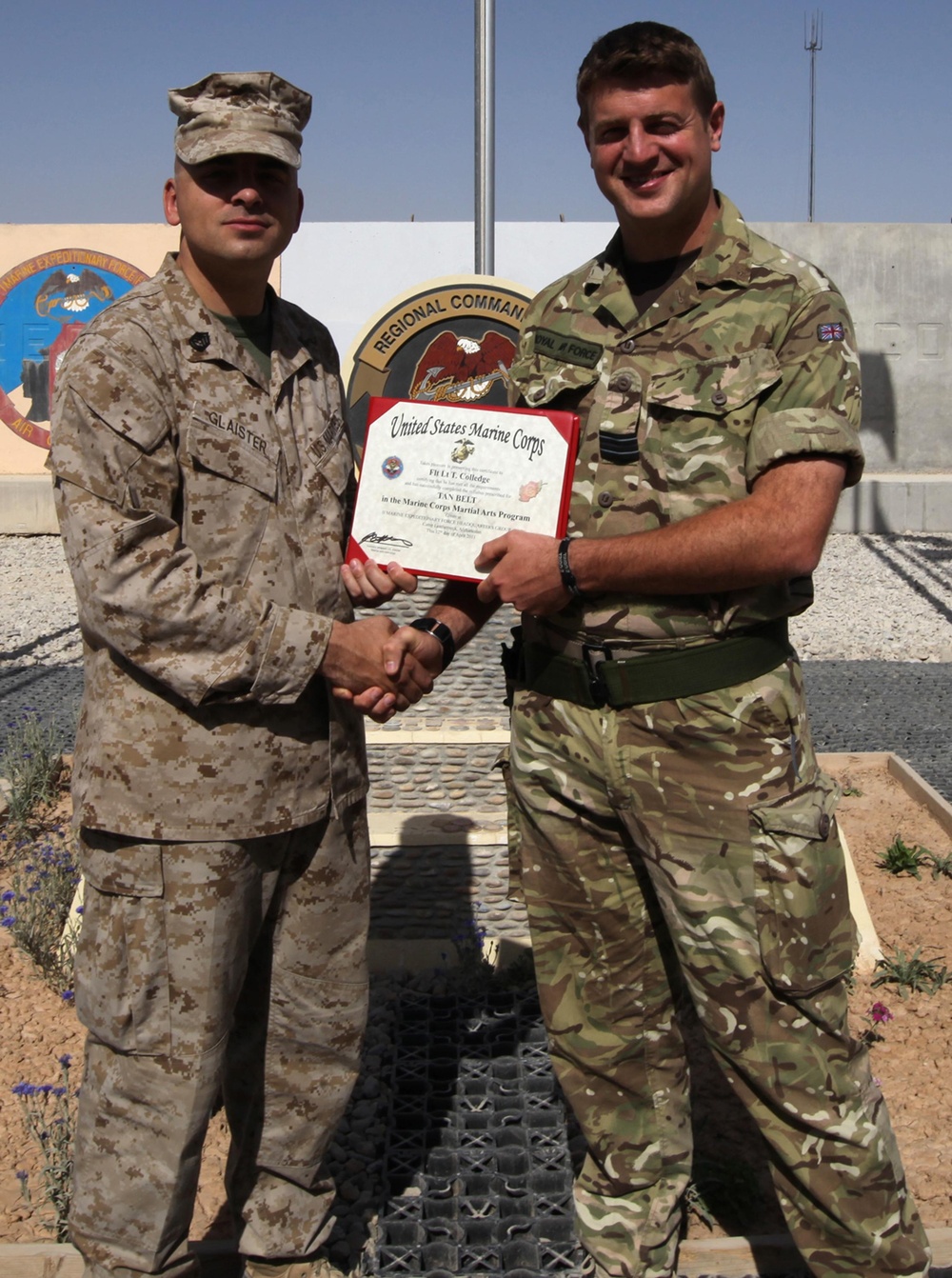 Marine gives UK service members glimpse into the Corps with martial arts training
