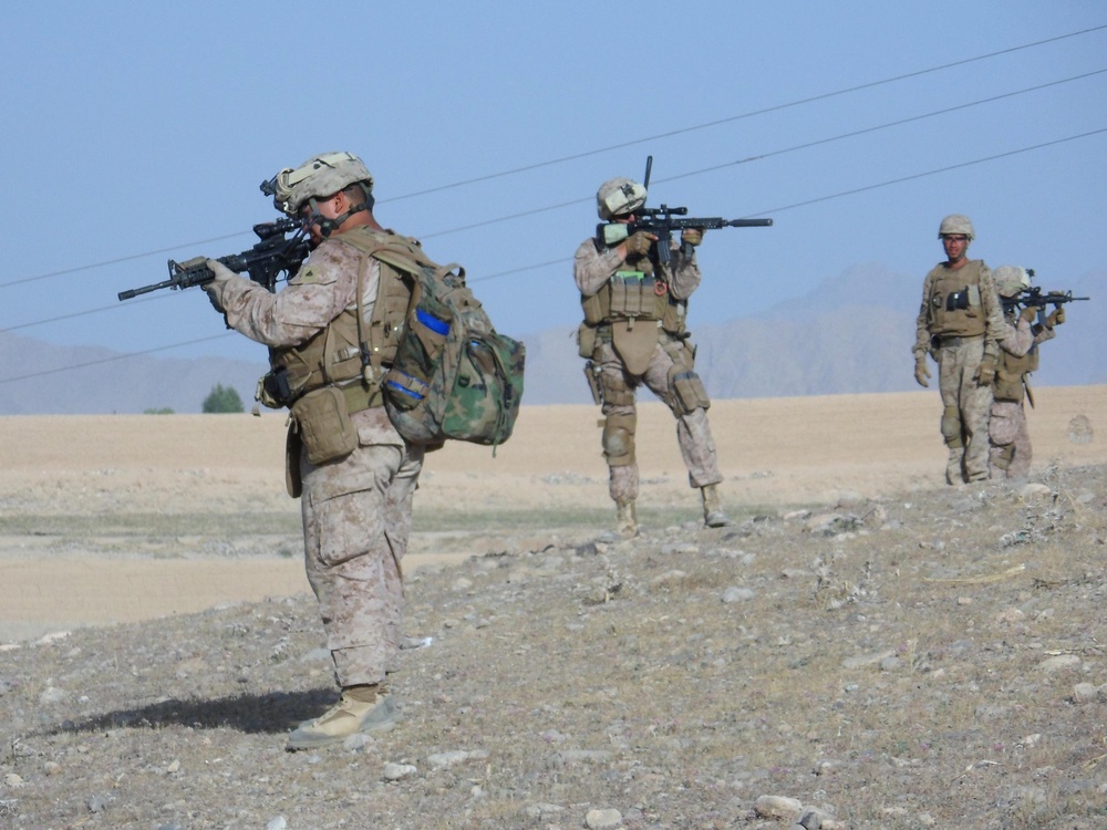 Alpha Company 1/5 patrols Sangin Day or night