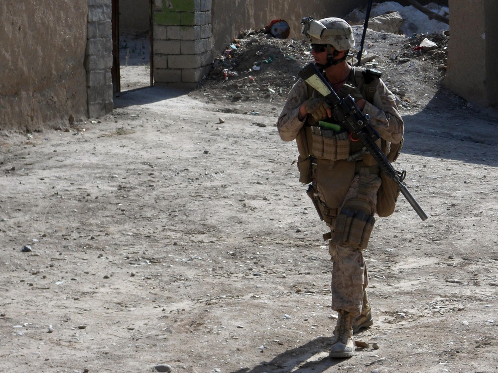 Alpha Company 1/5 patrols Sangin Day or Night