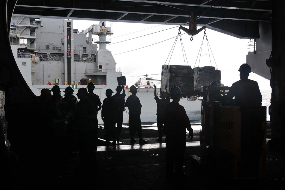 USS Ronald Reagan replenishment at sea