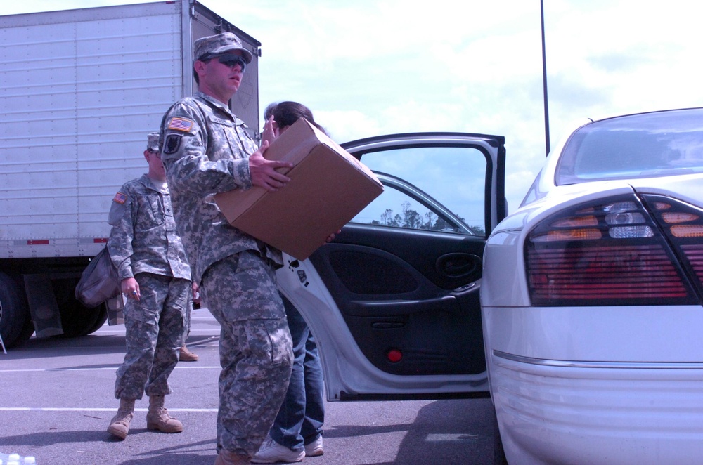Alabama National Guard distributes aid after tornados.